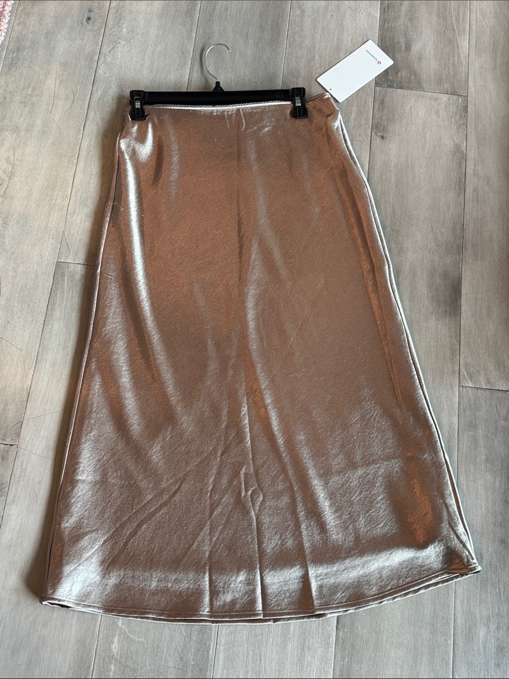Lululemon gold satin Midi Skirt